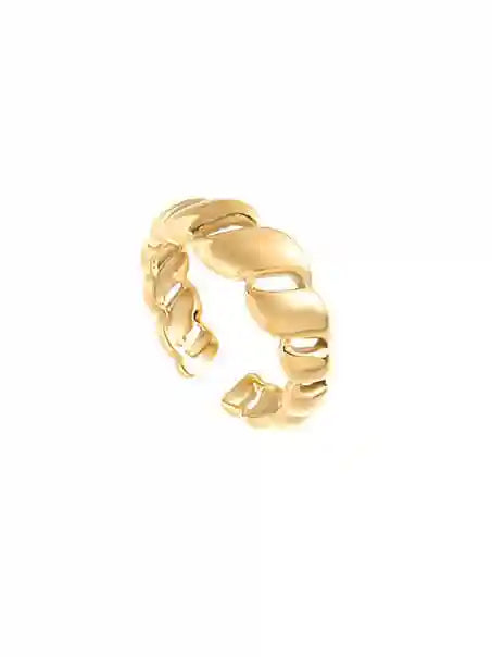 Introducing the Amelia Gold Ring, a timeless piece of jewellery that exudes elegance and versatility. This ring is crafted from durable stainless steel and coated with 18k gold plating, ensuring a luxurious finish that captures the eye. Designed to be size adjustable, it offers a comfortable, custom fit for any finger, making it an ideal choice for an impromptu gift or a personal treat.