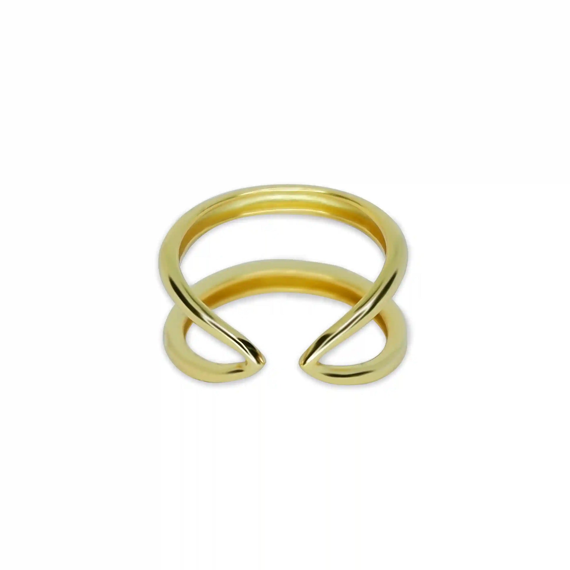 Discover the elegance of the Angeline Ring, a stunning accessory that combines timeless beauty with contemporary design. This exquisite ring is meticulously crafted from 925 Sterling Silver, known for its purity and durability. It is then adorned with a generous coating of 18k gold plating, giving it a radiant glow that’s both luxurious and eye-catching.