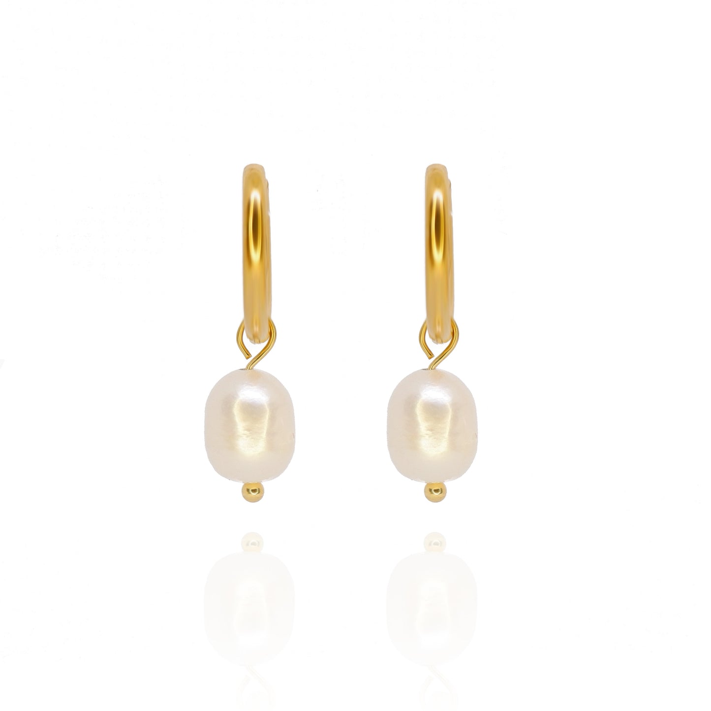 Sophia Pearl Huggie Earrings