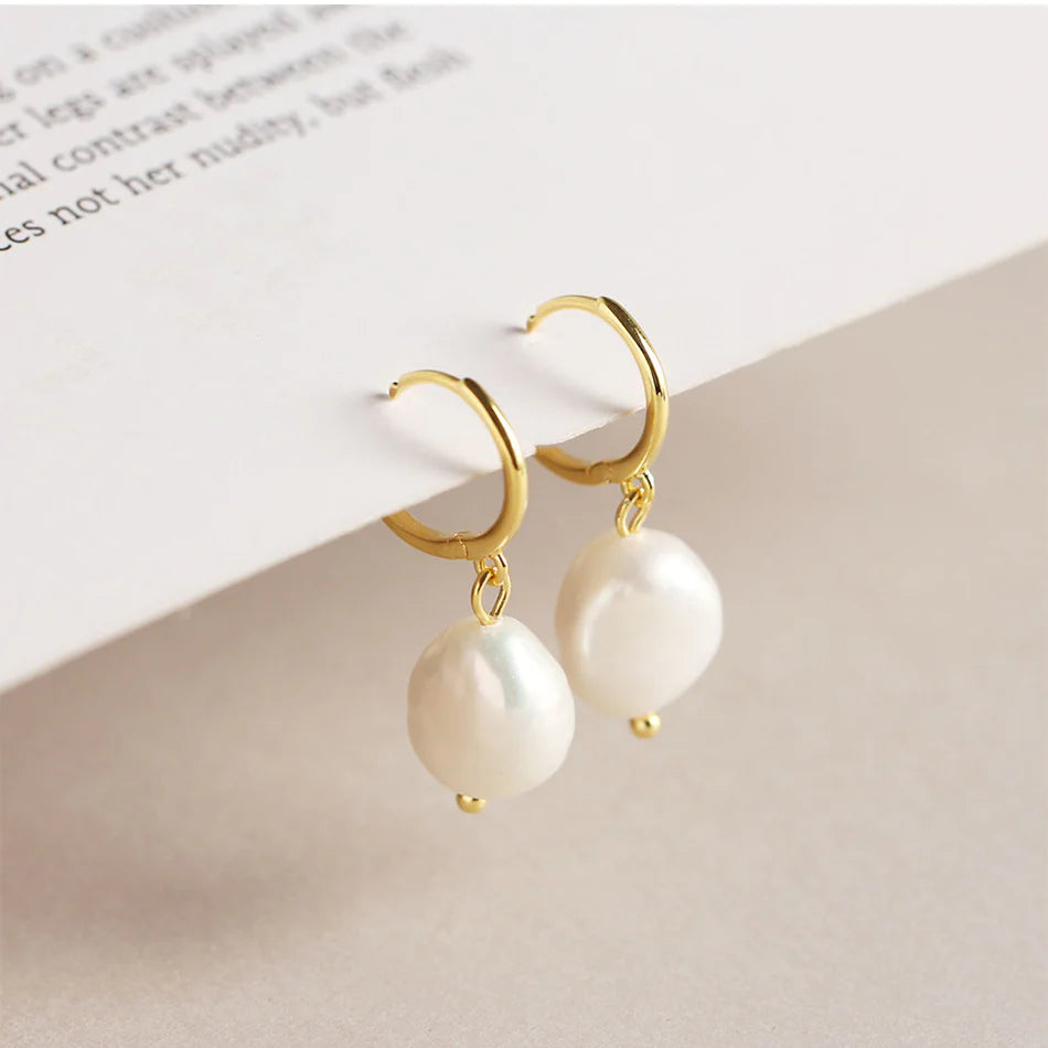 Sophia Pearl Huggie Earrings